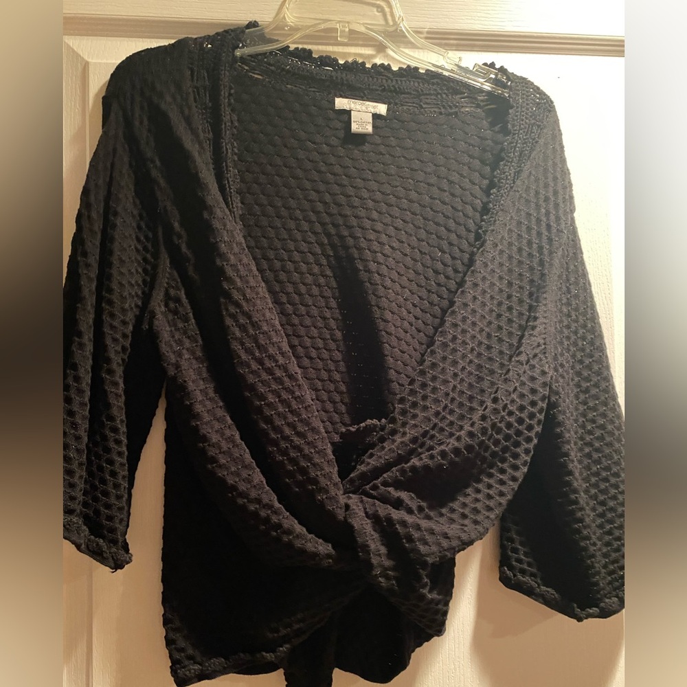MercerStreet Vintage Women’s Black open Front Cardigan Sweater Sz L